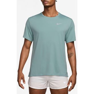 Nike Dri-FIT UV Miler Short Sleeve Running Top in Cannon/Reflective Silver at Nordstrom Rack, Size Xx-Large