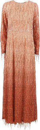 Clips Sequined Fringe Embellished Maxi Dress