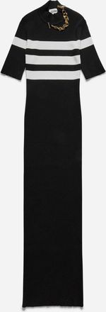 Jean Paul Gaultier Women s Marinière Long Dress Black / White