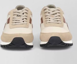 HUGO BOSS suede sneakers with rubber sole and stitching