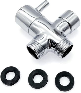 OEM V&aacute;lvula Desviadora De Tres V&iacute;as, Compatible Con Brazo De Ducha De Lat&oacute;n De 1/2 Pulgada, V&aacute;lvula Desviadora De Ducha Met&aacute;lica G1/2, Repuesto Con Junta 