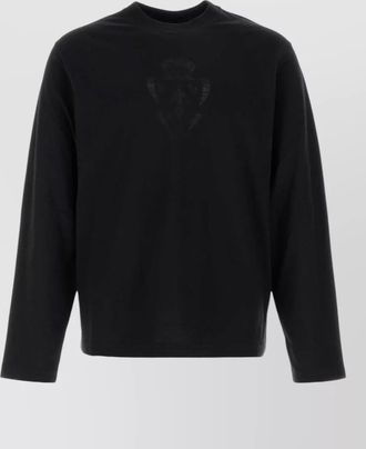 Gucci cotton blend long sleeve round neck t-shirt
