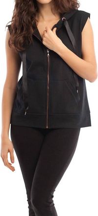 French Kyss Madison Hooded Vest In Black
