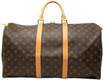 Louis Vuitton Tweedehands Canvas Louis Vuitton tassen - Dames - Vintage Weekendtas - Bruin - ONE Size - Vintage