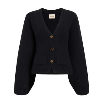 Khaite Black Cardigan with Wide Sleeves