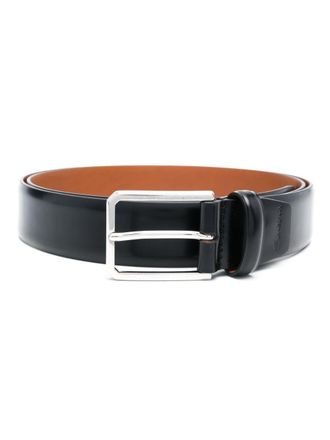 Santoni buckle leather belt - men - Calf Leather - 80 - Black