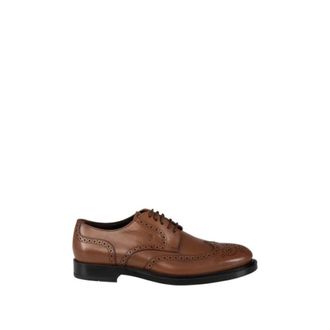 Tod's Derby van glad leer met brogue-details - Heren - Nette schoenen - Bruin - 41 1/2 EU - Leer - Schoenen