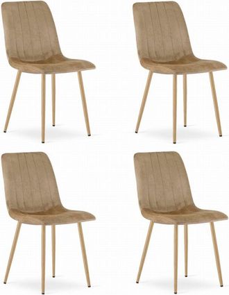 OEM Silla Lava - Terciopelo Marr&oacute;n / Patas Color Madera X 4