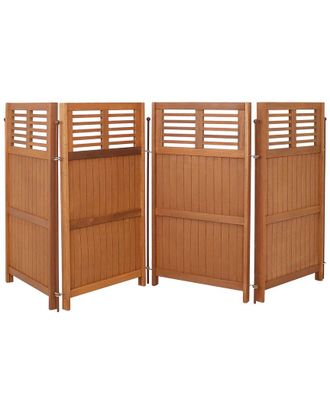 Sunnydaze Folding Outdoor Wood Privacy Screen