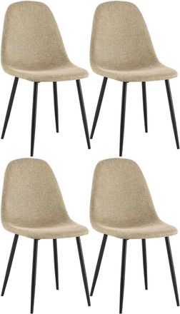 Clp Clp - Conjunto De 4 Sillas De Comedor Napier Gris Topo Tela