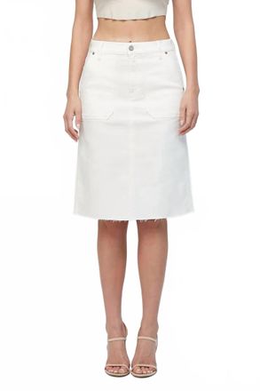 Hidden Jeans High Waist Denim Skirt With Front Pockets In White