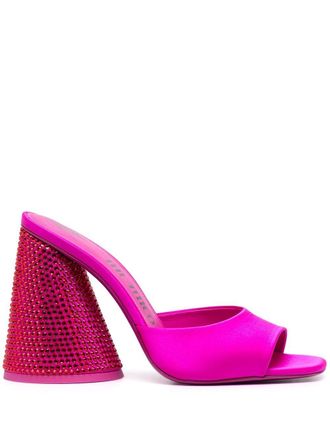 The Attico Womens Luz Embellished Satin Mules