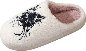 Generic Cute Animal Slippers for Women Novelty Cat Dog Capybara Fluffy Slippers for Men Funny Cozy Fuzzy Shoes Winter Warm Plush Footwear Ladies Funky House S