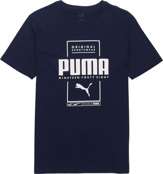 Puma Casual Sports Printing Round Neck Short Sleeve Blue 586586-06