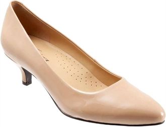 Trotters Womens Kiera Faux Leather Kitten Heels In Nude Patent