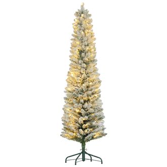 OEM &Aacute;rbol De Navidad Artificial Nevado 180 Cm Con 150 Luces Led 329 Ramas Y Patas De Metal Para Sal&oacute;n Verde Y Blanco