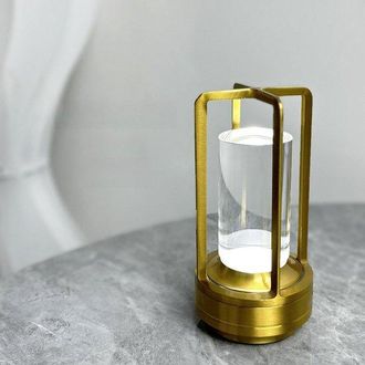 OEM L&aacute;mpara De Mesa Port&aacute;til De Metal Para Uso Interior/exterior, L&aacute;mpara Led Inal&aacute;mbrica Recargable, Regulable Sin Escalonamientos, Dorada