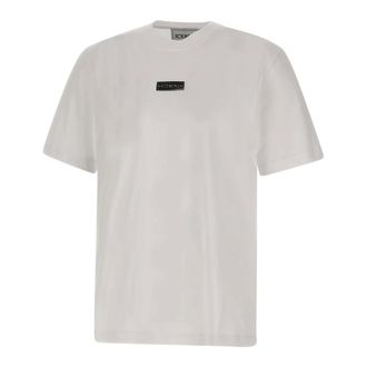 Iceberg T-Shirts, male, White, Size: XS Embroidered T-shirt with Peanuts Back Print