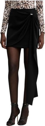 Fracomina Draped Mini Skirt - Dames - Korte rokken - Zwart - XL - Polyester - Rokken
