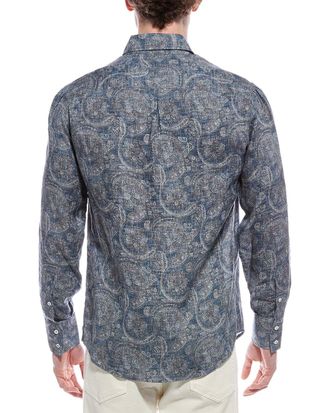 Brunello Cucinelli Paisley Linen Shirt - Denim