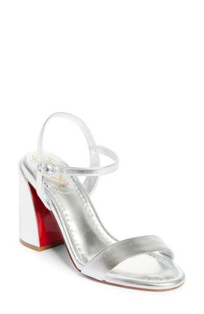 Christian Louboutin Miss Jane Sandal in Silver/Silver at Nordstrom, Size 10.5Us