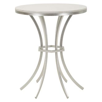 Dmora Mesa De Centro Faka, Tabl&oacute;n Efecto M&aacute;rmol, Forma Redonda, Color Blanco, 56x56x68h Cm M&aacute;rmol Blanco