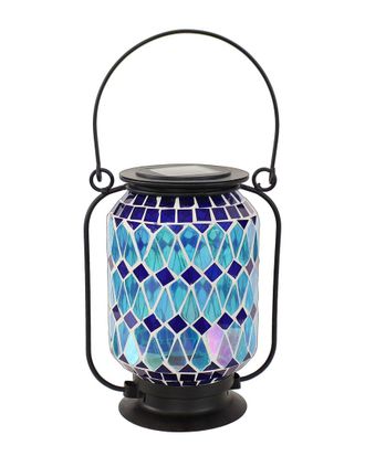 Sunnydaze Decor Mosaic Glass Outdoor Solar Led Lantern