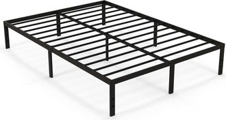 Costway Struttura Letto Matrimoniale in Ferro 140 x 200 cm, Telaio Letto con 9 Piedini Anriscivolo, Supporto di Doghe Resistenti, Capacità di 300 kg