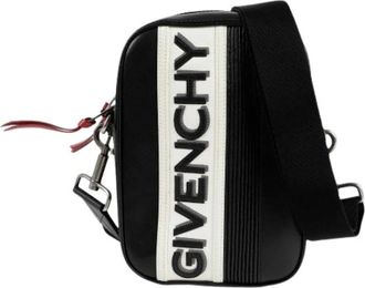 Givenchy Pre-owned Cross Body Bags, female, Black, Size: ONE SIZE Pre-owned MC3 Logo Shoulder Crossbody Bag