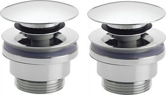 Saniclass klikwaste afvoerplug - 5/4 - chroom - set van 2