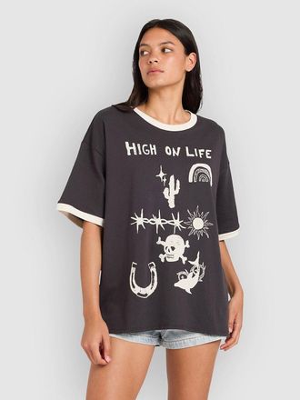 Rvca Dani Miller Oversized Ringer T-Shirt schwarz