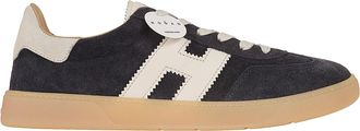 Hogan Black Calfskin Low-Profile Monogram Sneakers