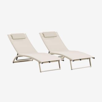 Sklum Sklum - Pack De 2 Tumbonas Reclinables En Aluminio Dulem
