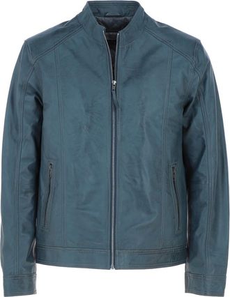 Ashwood Leather Alberto Mens Biker Jacket - Grey - Size X-Large