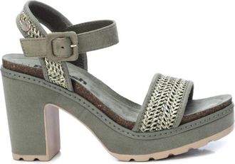 Xti Womens Heeled Suede Sandals In Green