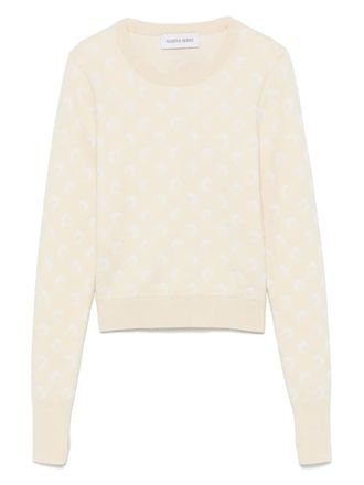 Marine Serre moon-jacquard sweater - Neutrals