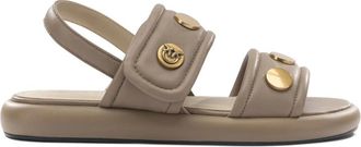 Pinko Platte sandalen - Dames - Sandalen - Beige - 38 EU - Schoenen