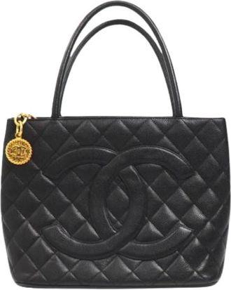 Chanel Pre-owned Tote Bags, female, Black, Size: ONE SIZE Pre-owned Vintage Tote Bag