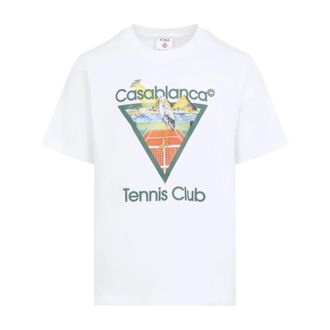 Casablanca T-Shirts, male, White, Size: XL Tennis Club T-Shirt