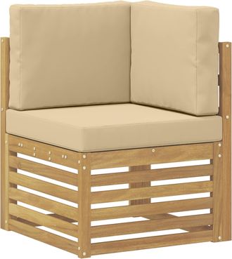 vidaXL Sof&aacute; De Esquina Para Exteriores Madera De Acacia S&oacute;lida Blanco Vidaxl