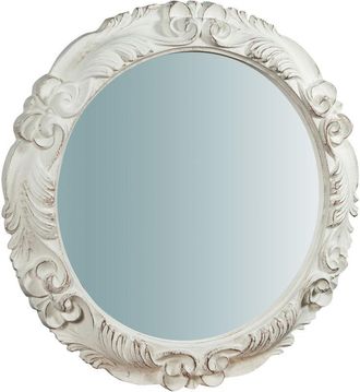 Biscottini International Biscottini - W66XDP5XH66 cm Made in Italy sized wood made antiqued white finish vertical/horizontal Hanging Wall Mirror