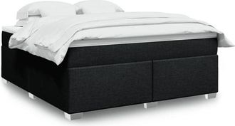 vidaXL Vidaxl - Cama Box Spring Con Colch&oacute;n Tela Negro 180x200 Cm