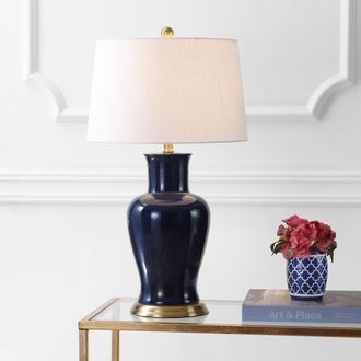 Jonathan Y Designs Julian Traditional Classic Ceramic Urn LED Table Lamp