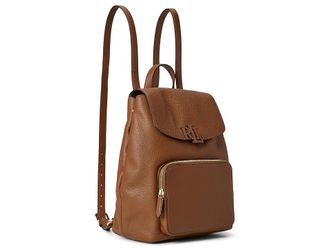 Lauren Ralph Lauren Pebbled Leather Medium Cameryn Backpack Backpack Bags Lauren Tan