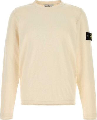 Stone Island Cream Cotton Blend Sweater