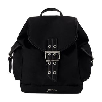 Ganni Womens Bucky Backpack Black Nylon