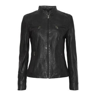 BTF-CPH Biker Jacket 1075 Skind - Dames - Leren en Su&egrave;de Jassen - Zwart - 3XL - Leer - Jassen