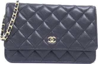 Chanel Grained Calfskin Chain/Shoulder Wallet (Pre-Owned)