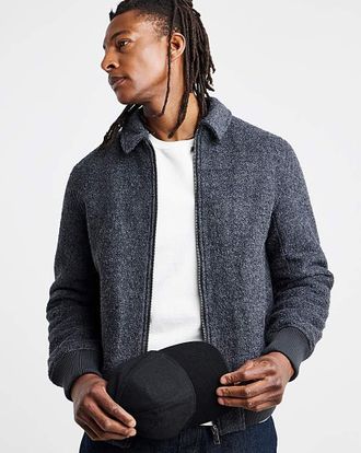 Jacamo Wool Boucle Varsity Bomber