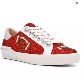 Betsey Johnson Womens Archy Lace-Up Sneaker In Red
